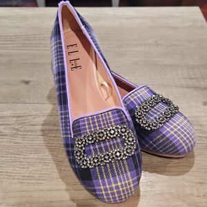 Elle kids purple plain flats... Size 1 girls
